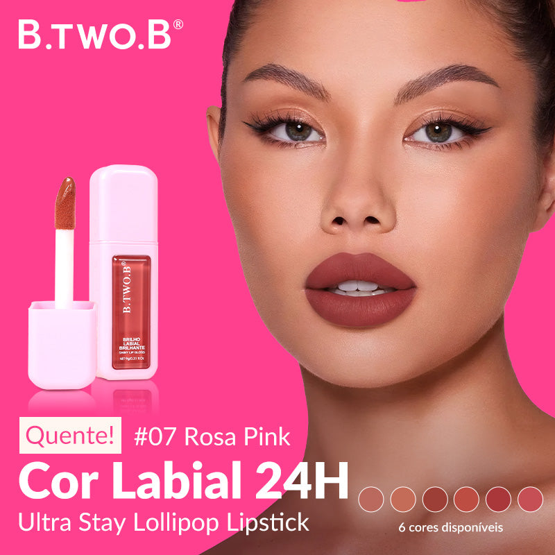 BTB Gloss Labial Choco Kiss Textura Aveludada e Cor Deliciosa Brilhante - 9g