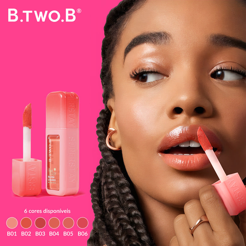 BTB Blush e Batom 2 em 1 Líquido Aveludado - 8g