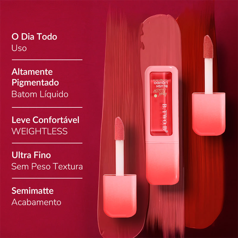 BTB Blush e Batom 2 em 1 Líquido Aveludado - 8g