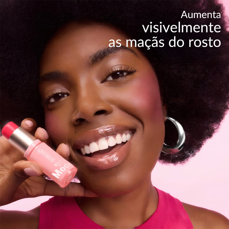 BTB Bastão de Blush Cremoso Modern Blush Stick em Embalagem Rosa Elegante
