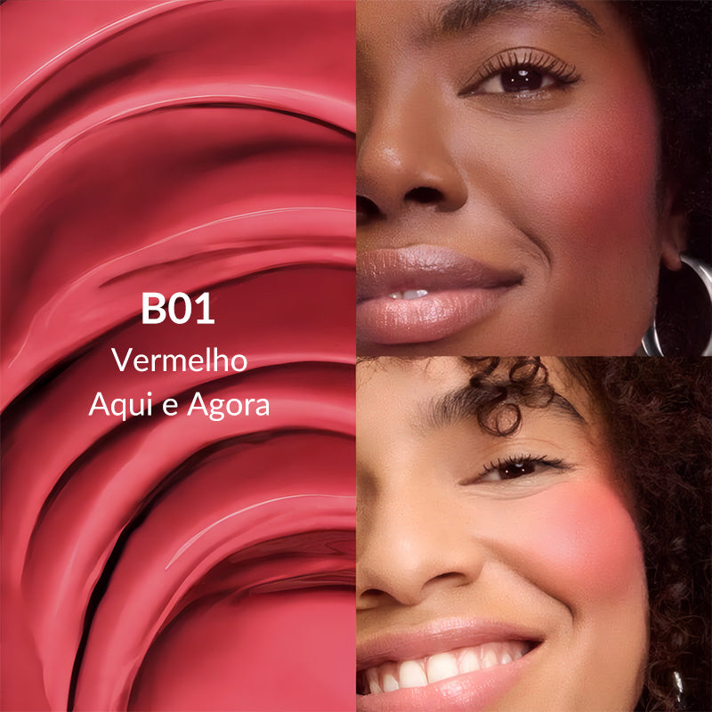 BTB Bastão de Blush Cremoso Modern Blush Stick em Embalagem Rosa Elegante